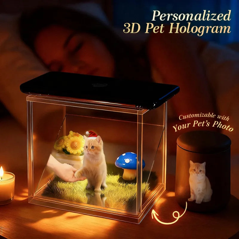 Custom Pet Name & Memorial Date Holographic Digital House