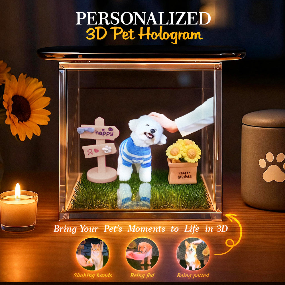 Custom Pet Name & Memorial Date Holographic Digital House