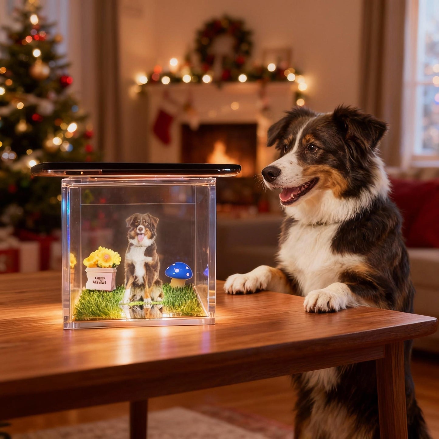 Custom Pet Name & Memorial Date Holographic Digital House