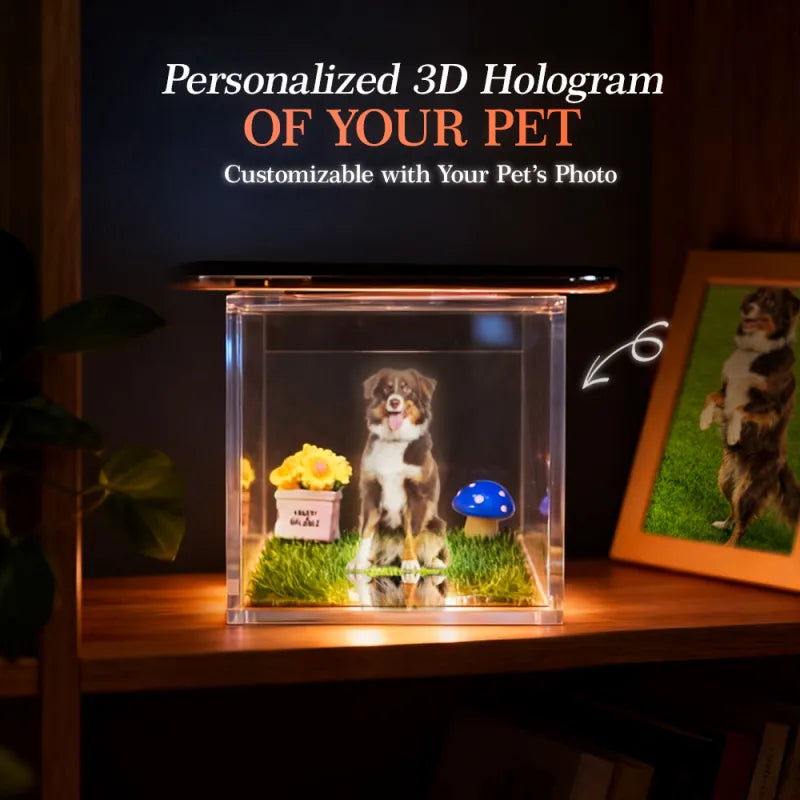 Custom Pet Name & Memorial Date Holographic Digital House